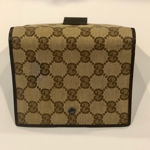 GUCCI MONOGRAM Leather Canvas Agenda Binder Passport Holder Credit Card Wallet - Picture 5 of 17